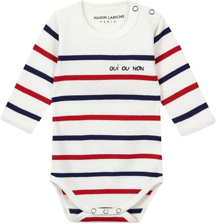 Malo Ls Oui Ou Non/Gots Bodies Long-sleeved Hvit Maison Labiche Paris*Betinget Tilbud