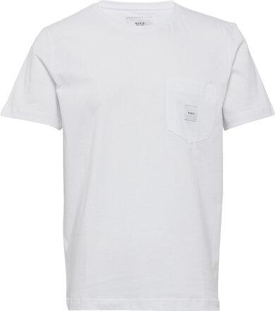 Square Pocket T-Shirt Tops T-shirts Short-sleeved White Makia