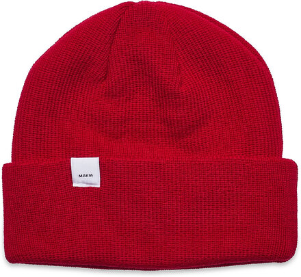 Merino Thin Cap Accessories Headwear Beanies Rød Makia*Betinget Tilbud