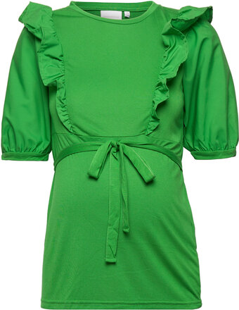 Mljorun Mary 2/4 Jrs Top 2F A. Blouses Short-sleeved Grønn Mamalicious*Betinget Tilbud
