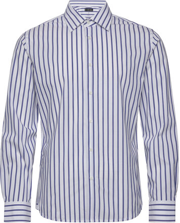 Slim Fit Striped Cotton Shirt Skjorte Business Blå Mango*Betinget Tilbud