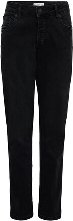 Slim-Fit Jeans With Buttons Bottoms Jeans Regular Jeans Black Mango