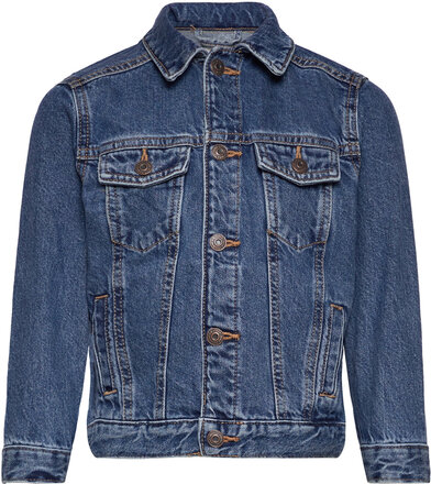 Pocketed Denim Jacket Outerwear Jackets & Coats Denim & Corduroy Blue Mango
