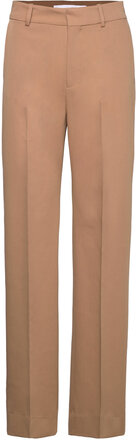 Straight Suit Trousers Bottoms Trousers Suitpants Brown Mango