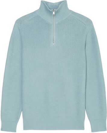 Pullover Long Sleeve Tops Knitwear Half Zip Jumpers Blue Marc O'Polo