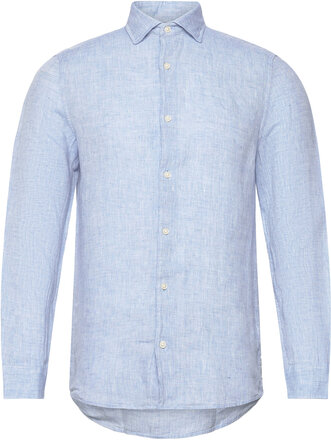 Shirts/Blouses Long Sleeve Tops Shirts Linen Shirts Blue Marc O'Polo