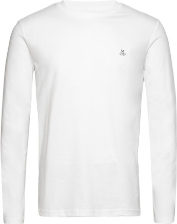 T-Shirts Long Sleeve Tops T-shirts Long-sleeved White Marc O'Polo