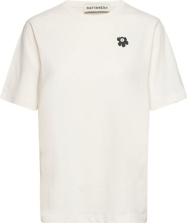 Erna Unikko Placement Tops T-shirts & Tops Short-sleeved White Marimekko
