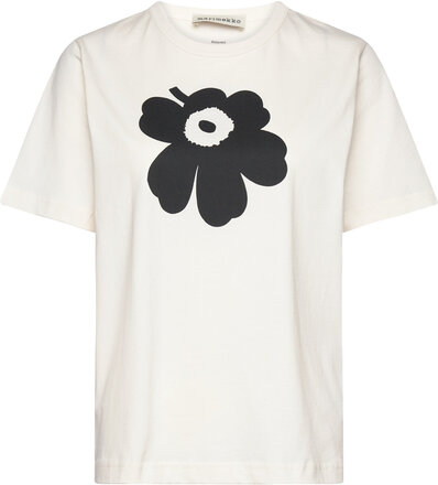 Erna Ii Unikko Placement Tops T-shirts & Tops Short-sleeved White Marimekko