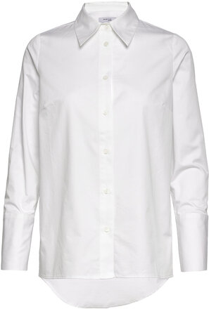 Oprah Cotton Poplin Shirt Tops Shirts Long-sleeved White Marville Road