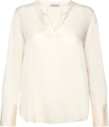 Violet Silk Blouse Tops Blouses Long-sleeved Cream Marville Road