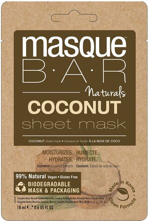 Masquebar Naturals Coconut Sheet Mask Beauty WOMEN Skin Care Face Face Masks Nude Masque B.A.R*Betinget Tilbud