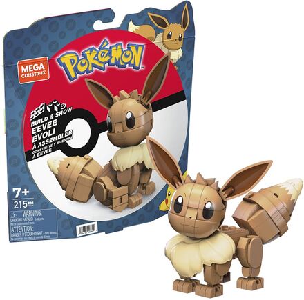 Pokémon Construx Build & Show Eevee Toys Building Sets & Blocks Building Sets Brown Mega