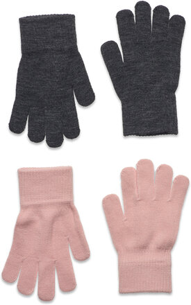 Gloves - 2-Pack Accessories Gloves & Mittens Gloves Multi/mønstret Melton*Betinget Tilbud