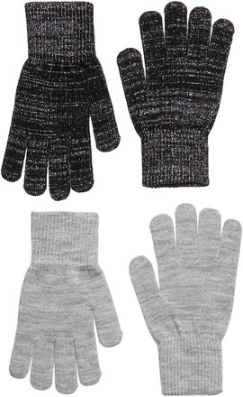 Glitter Gloves - 2-Pack Accessories Gloves & Mittens Gloves Svart Melton*Betinget Tilbud