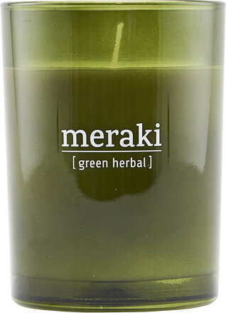 Scented Candle Green Herbal Doftljus Nude Meraki