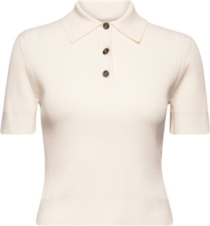 Eco Polo Button Top T-shirts & Tops Polos Creme Michael Kors*Betinget Tilbud