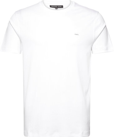 Sleek Mk Crew Tops T-shirts Short-sleeved White Michael Kors