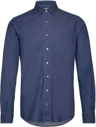 Real Indigo Slim Shirt Tops Shirts Casual Blue Michael Kors