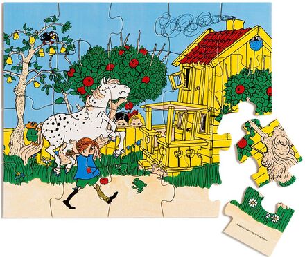 Pippi Träpussel, 20 Bitar Toys Puzzles And Games Puzzles Wooden Puzzles Multi/patterned Pippi Langstrømpe