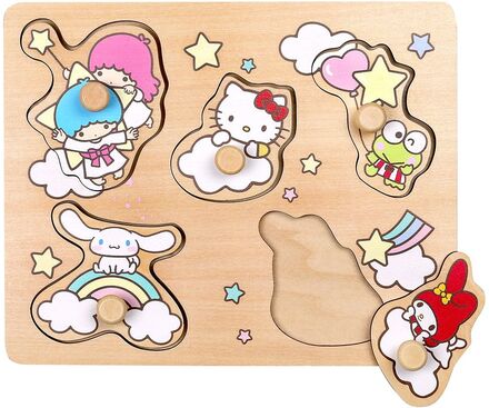 Hello Kitty Wooden Puzzle 5 Pcs Toys Puzzles And Games Puzzles Pegged Puzzles Multi/patterned Hello Kitty