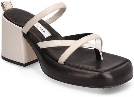 Delphine White Sandals Sandal Med Hæl Hvit MIISTA*Betinget Tilbud