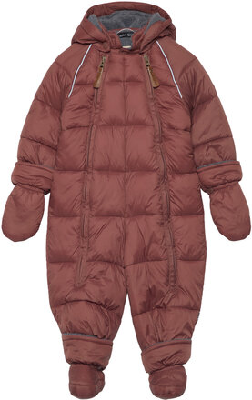 Puff Baby Suit W Acc Rec. Outerwear Coveralls Snow-ski Coveralls & Sets Brown Mikk-line