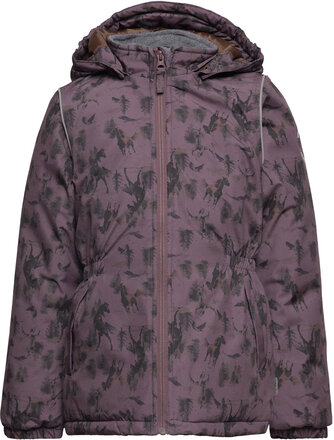 Winter Jacket Aop Outerwear Jackets & Coats Winter Jackets Purple Mikk-line