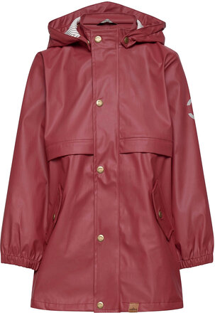 Pu Girls Rain Coat Outerwear Rainwear Jackets Red Mikk-line