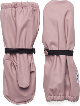 Pu Rain Mittens W. Fleece Recycled Accessories Gloves & Mittens Rain Gloves Rosa Mikk-line*Betinget Tilbud