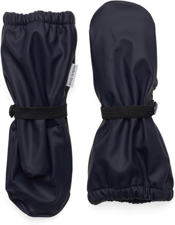 Pu Rain Mittens W. Fleece Recycled Accessories Gloves & Mittens Rain Gloves Navy Mikk-line