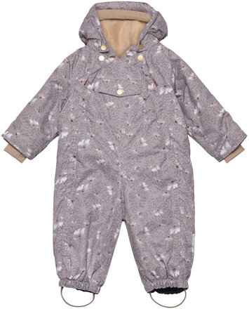 Wistang Printed Fleece Lined Snowsuit. Grs Outerwear Coveralls Snow-ski Coveralls & Sets Purple Mini A Ture
