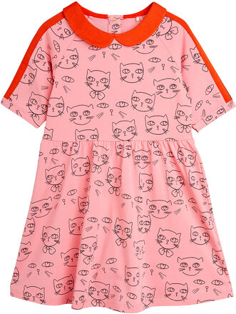 Cathlethes Aop Ss Dress Dresses & Skirts Dresses Casual Dresses Short-sleeved Casual Dresses Pink Mini Rodini