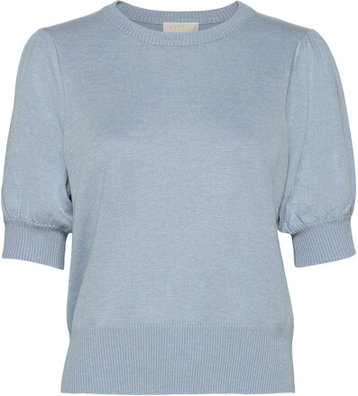 Liva Strik T-Shirt Pullover Blå Minus*Betinget Tilbud
