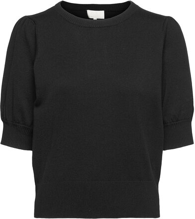 Liva Strik T-Shirt Pullover Svart Minus*Betinget Tilbud