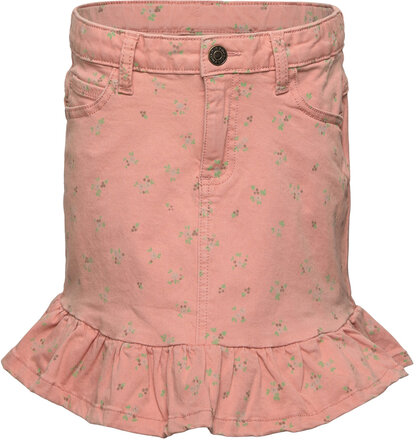 Skirt Aop Twill Dresses & Skirts Skirts Denim Skirts Pink Minymo