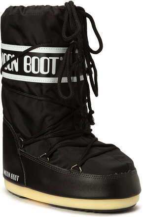 Mb Moon Boot Nylon Vinterstøvletter Med Snøring Svart Moon Boot*Betinget Tilbud