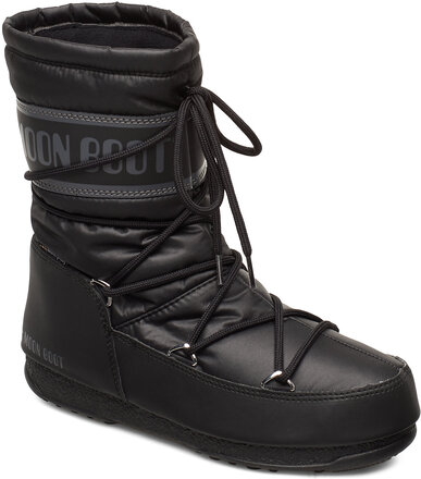 Mb Mid Nylon Wp Shoes Boots Ankle Boots Ankle Boots Flat Heel Black Moon Boot