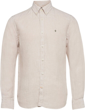 Douglas Linen Shirt-Classic Fit Shirts Linen Shirts Beige Morris*Betinget Tilbud