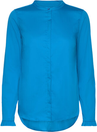 Mattie Shirt Tops Blouses Long-sleeved Blue MOS MOSH