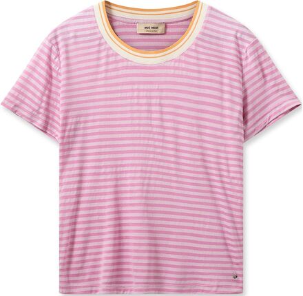 Mmphila O-Ss Stripe Tee Tops T-shirts & Tops Short-sleeved Pink MOS MOSH