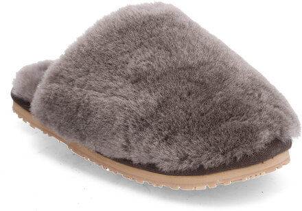Closed Toe Sheepskin Fur Slipper Slippers Hjemmesko Grey MOU