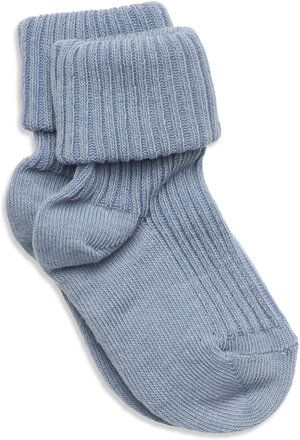 Cotton Rib Baby Socks Sockor Strumpor Blue Mp Denmark