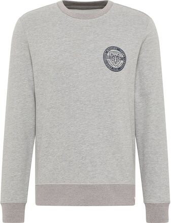 Style Ben Crewneck Tops Sweatshirts & Hoodies Sweatshirts Grey MUSTANG