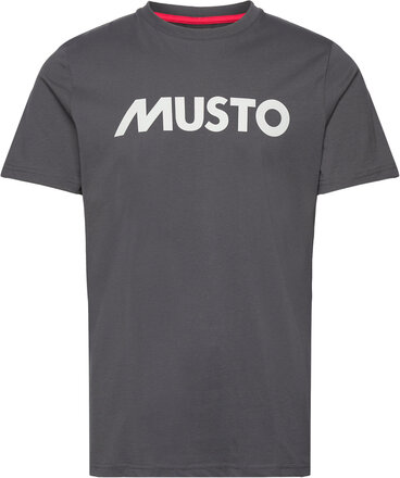 M Musto Logo Tee T-shirts Short-sleeved Grå Musto*Betinget Tilbud