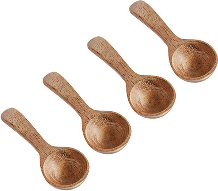 Spoon 4 Pcs. Salt Home Tableware Cutlery Spoons Serving Spoons Brun Muubs*Betinget Tilbud