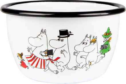 Moomin Enamel Bowl 0.6L Moominvalley Home Tableware Bowls Breakfast Bowls White Moomin