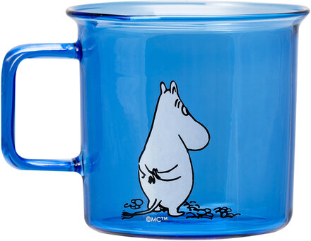Moomin Glass Mug Moomin Home Tableware Cups & Mugs Coffee Cups Blå Moomin*Betinget Tilbud