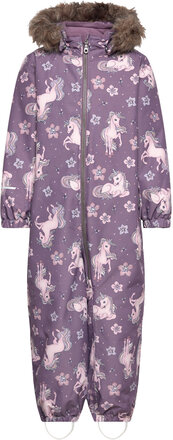 Nmfsnow10 Suit Dancing Unicorn Fo Outerwear Coveralls Snow-ski Coveralls & Sets Purple Name It