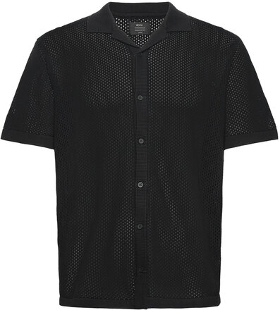 Cohen Knit Ss Shirt Tops Shirts Short-sleeved Black NEUW